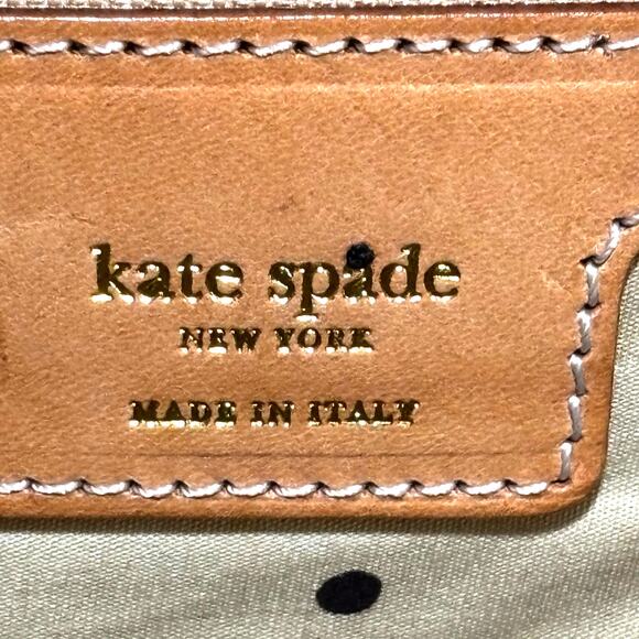 Kate Spade NY bold floral canvas satchel purse tote bag orange brown white - Picture 11 of 11